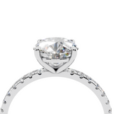 White gold Round Brilliant Solitaire with Pavé Band and Four-Prong Setting_32