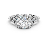 White gold Round Brilliant Solitaire with Pave Band and Four-Prong Setting_36
