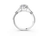 White gold Round Brilliant Solitaire with Pave Band and Four-Prong Setting_39
