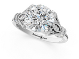 White gold Round Brilliant Solitaire with Pave Band and Four-Prong Setting_39