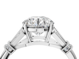 White gold Round Brilliant Solitaire with Pave Band and Four-Prong Setting_42