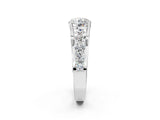 White gold Round Brilliant Solitaire with Side Stones on a Pave Band and Four-Prong Setting_148