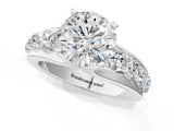 White gold Round Brilliant Solitaire with Side Stones on a Pave Band and Four-Prong Setting_23