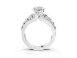 White gold Round Brilliant Solitaire with Side Stones on a Pave Band and Four-Prong Setting_25
