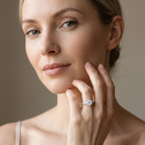 White gold Round Brilliant Split Shank Pave Diamond Engagement Ring with Four-Prong Setting_7