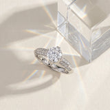 White gold Round Brilliant Split Shank Pave Diamond Engagement Ring with Four-Prong Setting_9