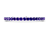 White gold Round Brilliant Tanzanite Tennis Bracelet with Prong Setting_4