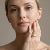 White gold Round Brilliant Three-Stone Bamboo Band with Prong Setting_29