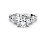 White gold Round Brilliant Three-Stone Diamond Ring with Pavé Band and Four-Prong Setting_33