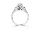 White gold Round Brilliant Three-Stone Diamond Ring with Pavé Band and Four-Prong Setting_36