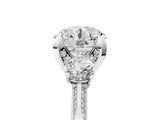White gold Round Brilliant Three-Stone Diamond Ring with Pavé Band and Four-Prong Setting_38