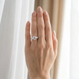 14K White Gold 1.42 Carat E VVS2 Round Brilliant Three-Stone Engagement Ring with Split Shank and Prong Setting