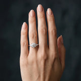 White gold Round Brilliant Three-Stone Ring with Pear Side Stones and Four-Prong Setting_21