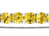 White gold Round Brilliant Yellow Sapphire Tennis Bracelet with Prong Setting_9