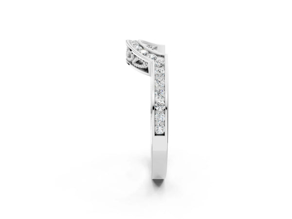 Platinum Round Channel-Set Diamond Contour Band