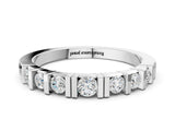 White gold Round Channel Set Diamond Half Eternity Band_12
