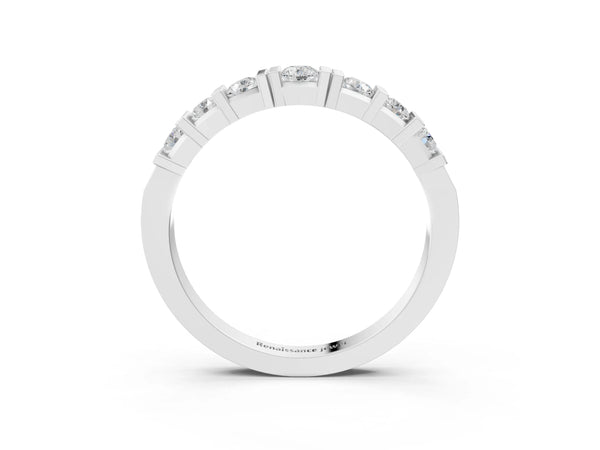 White gold Round Channel Set Diamond Half Eternity Band