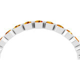 White gold Round Citrine Bezel Set Eternity Band_10
