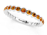 White gold Round Citrine Bezel Set Eternity Band_19