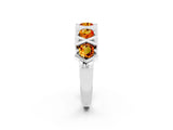 White gold Round Citrine Channel Set Band with X-Prong Detail_8