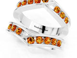 White gold Round Citrine Channel-Set Chevron Band_7