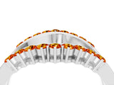 White gold Round Citrine Chevron Contour Band with Prong Setting_10