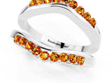 White gold Round Citrine Chevron Contour Band with Prong Setting_7