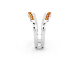 White gold Round Citrine Chevron Contour Band with Prong Setting_8