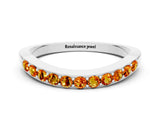 White gold Round Citrine Curved Wedding Band with Channel Setting_6