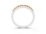 White gold Round Citrine Curved Wedding Band with Channel Setting_9