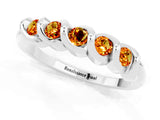 White gold Round Citrine Eternity Band with Twist Prong Setting_19