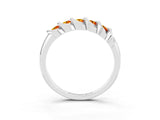 White gold Round Citrine Eternity Band with Twist Prong Setting_21