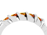 White gold Round Citrine Eternity Band with Twist Prong Setting_23