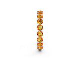 White gold Round Citrine Eternity Band with U-Prong Setting_32