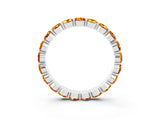White gold Round Citrine Eternity Band with U-Prong Setting_33