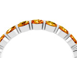 White gold Round Citrine Eternity Band with U-Prong Setting_34