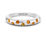 White gold Round Citrine Flush-Set Comfort Fit Band_6