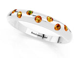 White gold Round Citrine Flush-Set Comfort Fit Band_7