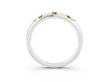 White gold Round Citrine Flush-Set Comfort Fit Band_9