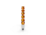 White gold Round Citrine Half Eternity Band with Classic Prong Setting_8
