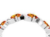 White gold Round Citrine Half Eternity Band with Wave Prong Setting_10