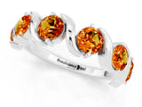 White gold Round Citrine Half Eternity Band with Wave Prong Setting_7