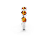 White gold Round Citrine Half Eternity Band with Wave Prong Setting_8
