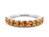 White gold Round Citrine Half-Eternity Prong-Set Band_6