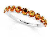 White gold Round Citrine Half-Eternity Prong-Set Band_7