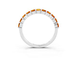 White gold Round Citrine Half-Eternity Prong-Set Band_9