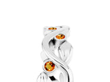 White gold Round Citrine Leaf Eternity Band with Bezel Setting_41