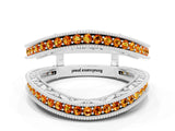 White gold Round Citrine Milgrain Eternity Band with Channel Setting_18