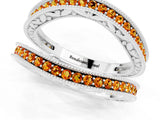 White gold Round Citrine Milgrain Eternity Band with Channel Setting_19