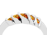 White gold Round Citrine Multi-Row Crossover Band_10